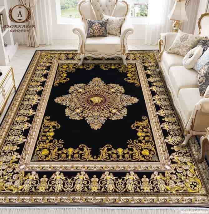 تصویر 3 از روفرشی مخمل مشکی با جلوه لوکس و مدرن